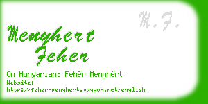menyhert feher business card